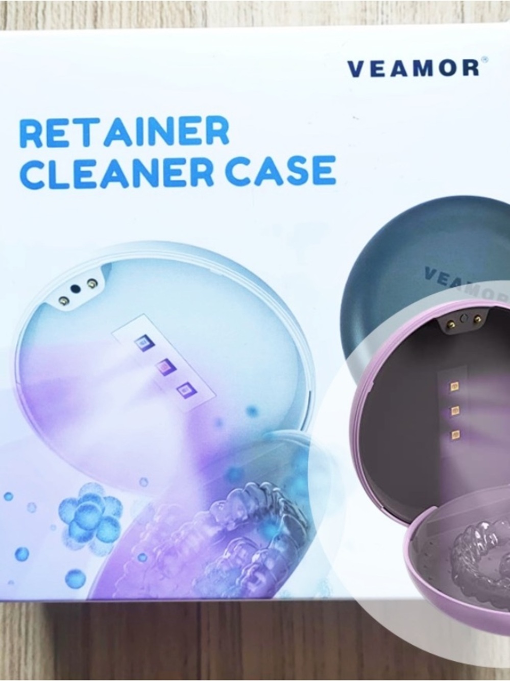 Purple Retainer Cleaner Case with UV Sanitizer